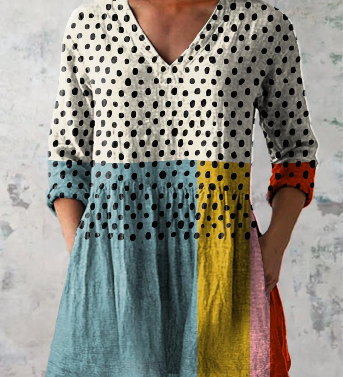 バレリー | ブイネックのロングブラウス