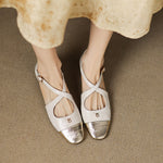 アステル™ | クロスストラップ ローヒールパンプス