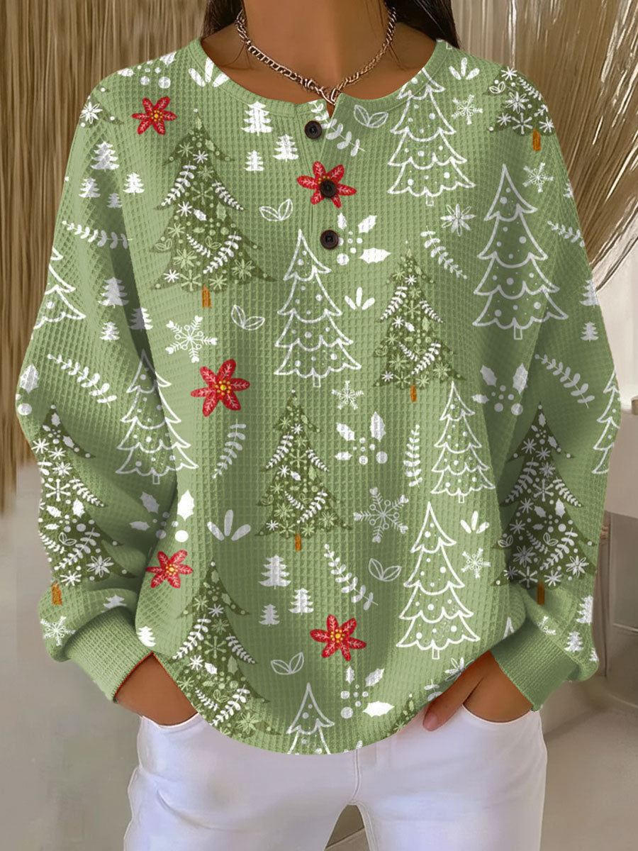 ハイディ | 緑のクリスマスセーターとモミの木