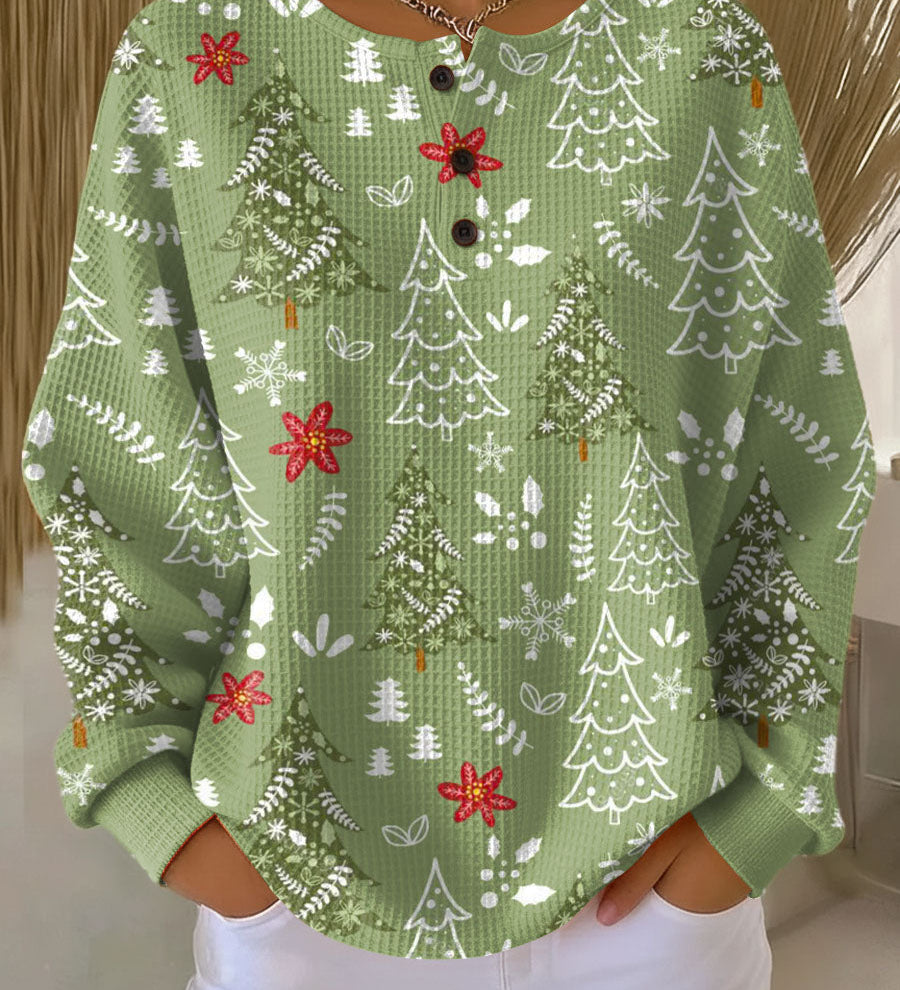ハイディ | 緑のクリスマスセーターとモミの木
