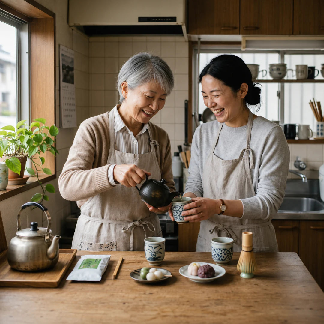 お茶を楽しむ二人の女性